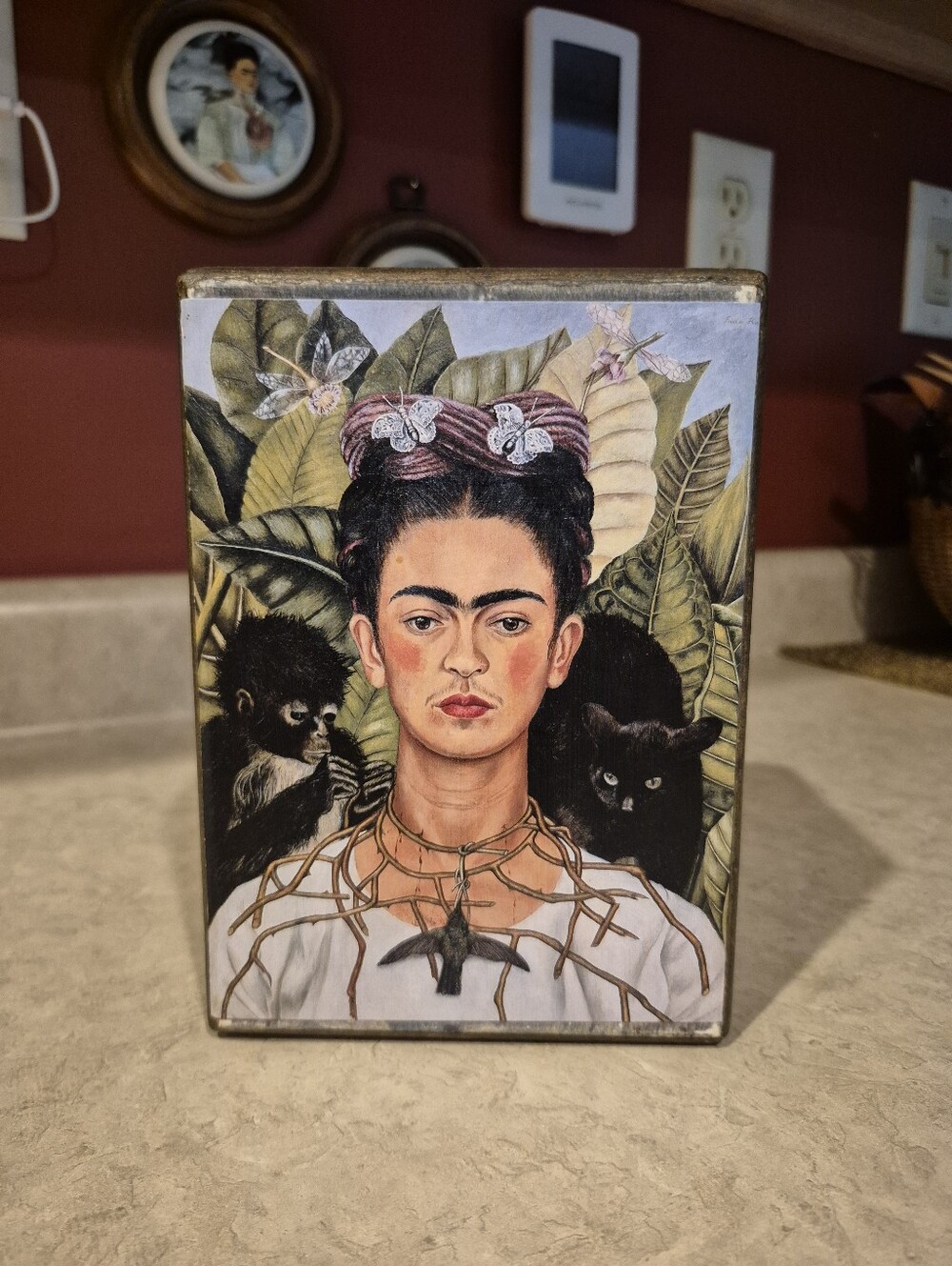 Frida Kahlo Portrait Decorative Wooden Box - One Of A Kind